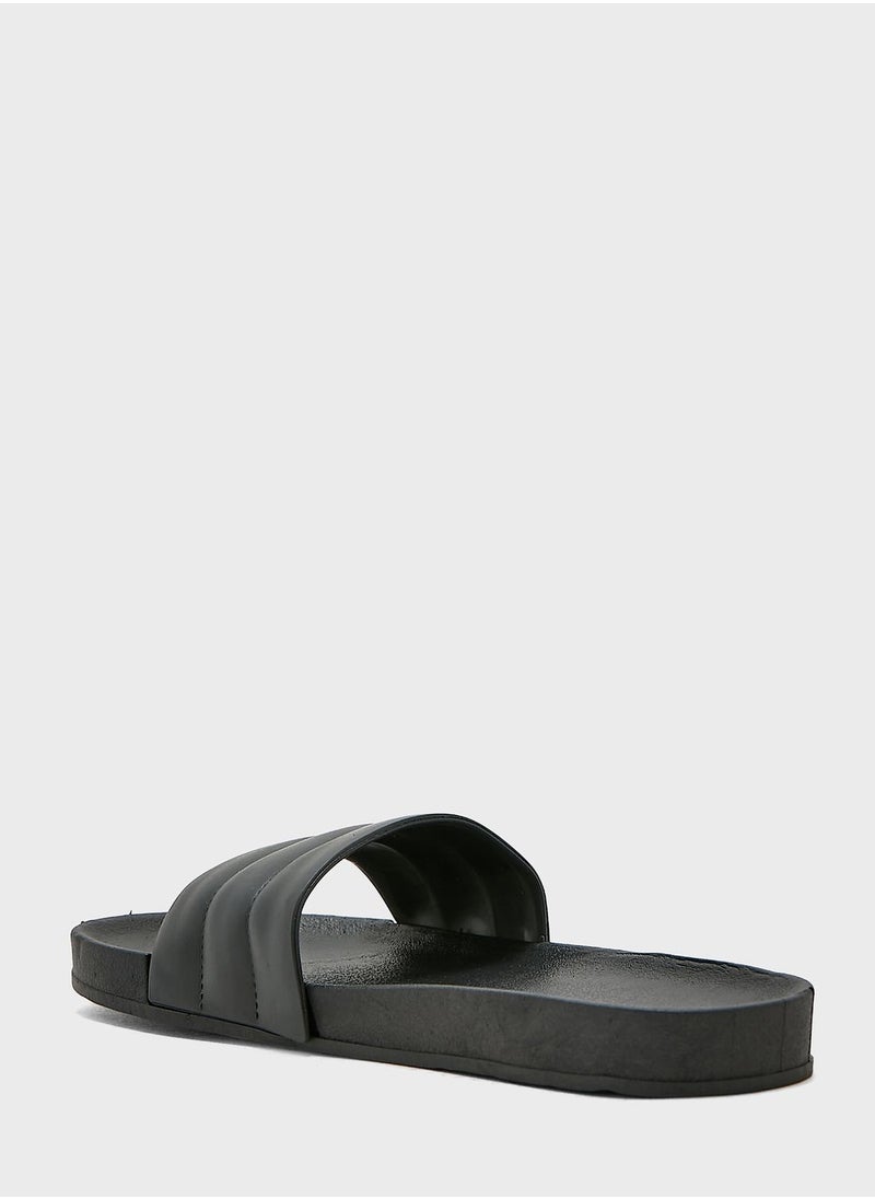 Ginger - Striped Strap Slides - Image 1