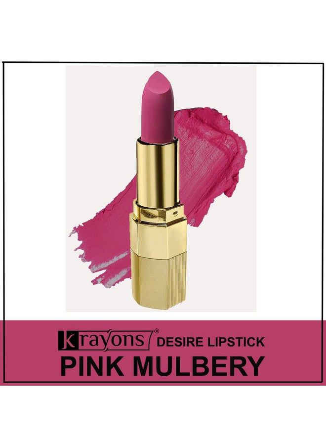 krayons Desire Matte Lipstick Highly Pigmented Longlasting 3.5G (Pink Mulberry) - Image 3