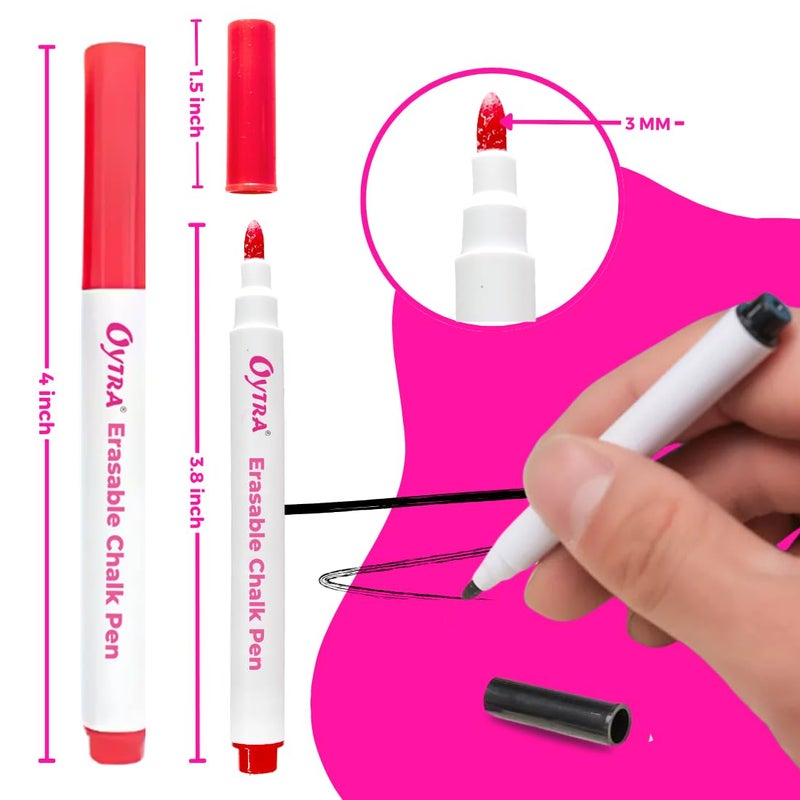 Oytra Chalk Pen Markers 12 Colors/Set Liquid Water Based Bold Erasable Temporaray Pen For Slate&Blackboard Black Papers Or Tailoring Stationery Art Craft Diy Projects - Image 4