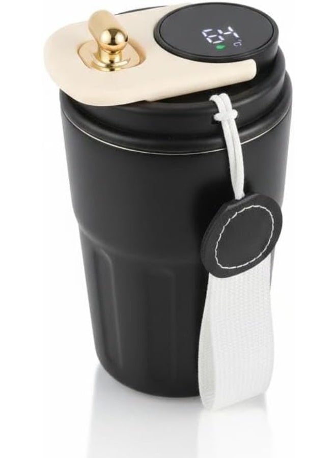 Spaceshoop Coffee Mug to Go Digital Display Thermal Mug Coffee 316 Stainless Steel Travel Insulated Vacuum Thermal Mug Leak Proof Thermal Coffee Mug with Lid for Coffee Black 500 Milliliters - Image 1