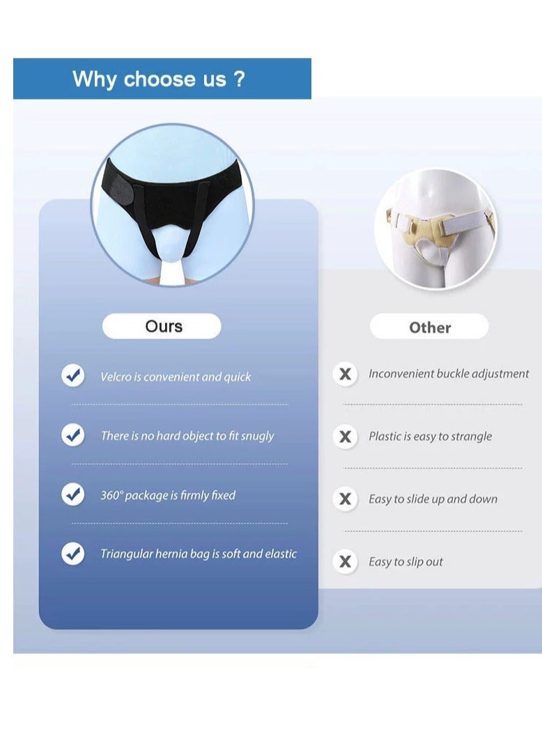حزام فتق داعم للفتق الرياضي الأربي الفردي المزدوج 2 وسادات ضغط قابلة للإزالة وأشرطة الفخذ القابلة للتعديل - Image 5