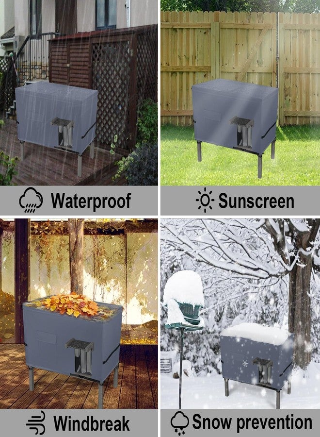 Sudiwei Feral Cat House Cover for Zipper Outdoor Cat House Cover for Winter Feral Cat Home Cover Outdoor Catio Cat Cover(Only Cover) 37x23.5x20in Gray - Image 5