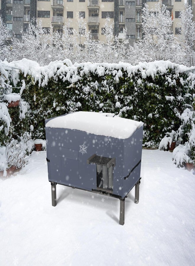 Sudiwei Feral Cat House Cover for Zipper Outdoor Cat House Cover for Winter Feral Cat Home Cover Outdoor Catio Cat Cover(Only Cover) 37x23.5x20in Gray - Image 4