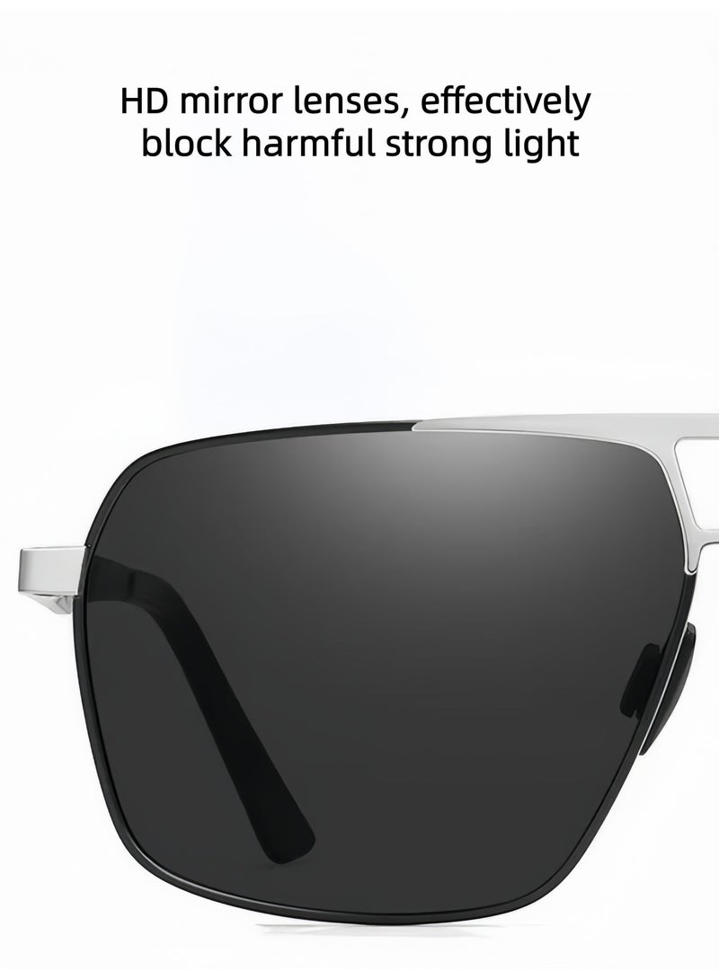 Square Polarized Sunglasses, Classic Driving glasses for Men, UV400 Protection Sunglasses for Summer Outdoor Beach Travel Camp Driving Sun - Image 4