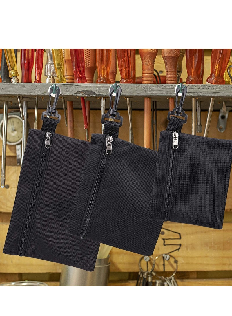 حقيبة قماش، منظم أدوات للأجزاء الصغيرة مع مشبك، حقيبة أدوات صغيرة بسحاب، منظم تخزين متعدد الاستخدامات، حقيبة أدوات للسيارات والدراجات النارية للرجال (عبوة 3) - Image 4