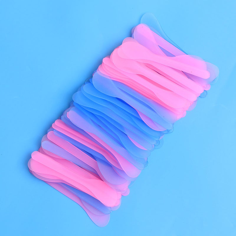 💄 مئة قطعة عيدان وملاعق وجرافات أقنعة وجه للتجميل للخلط والعينات ألوان عشوائية - Image 4