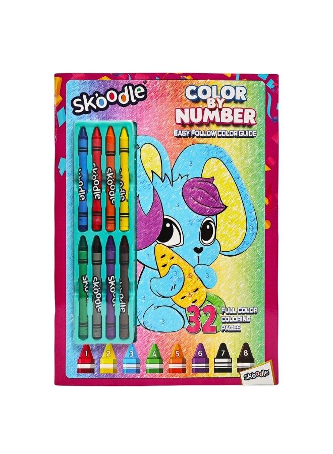 SKOODLE Color by Number With Crayons | Learn Number Recognition & Color Matching | Educational Activity For Kids | Age 3+ - Image 1