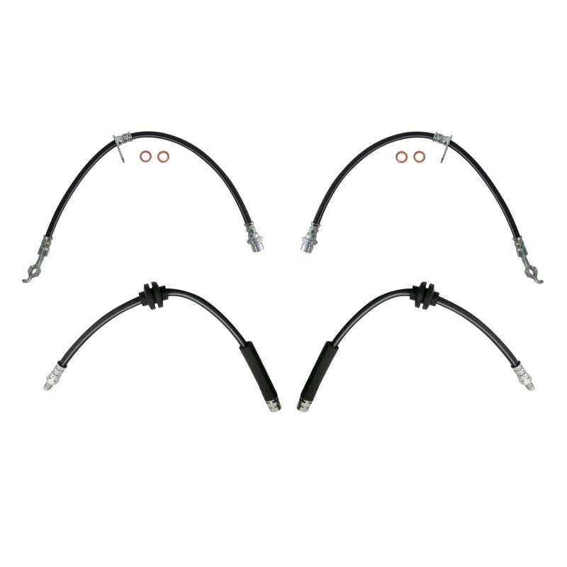 TRQ Front Rear Brake Hose Set Compatible with 20042013 Mazda 3