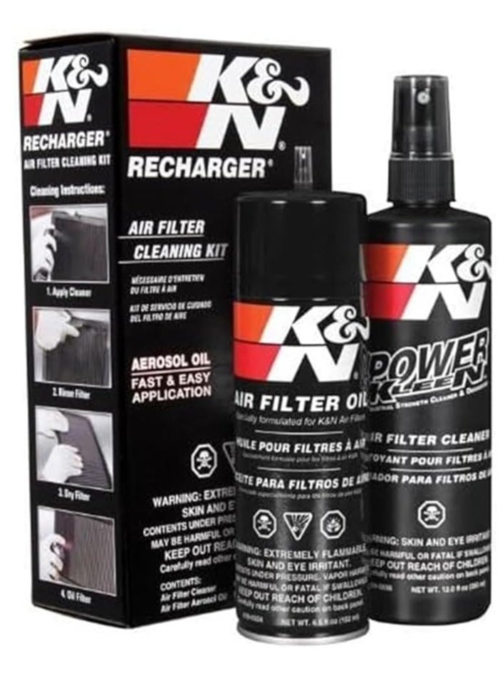 K&N - Professional Air Filter Cleaning Kit With Powerful Formula And Oily Substance To Maintain Quality And Performance - Image 1