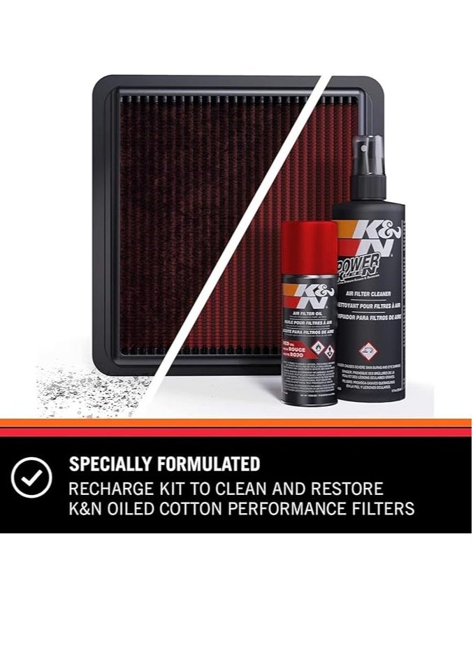 K&N - Professional Air Filter Cleaning Kit With Powerful Formula And Oily Substance To Maintain Quality And Performance - Image 1