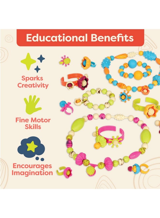 B. toys - Pop Arty! 500 Pcs- Jewlery Making Kit- Creative Pop Snap Bead Set for Kids -DIY Craft Jewelry Making Kit -Necklaces, Rings, Bracelets - 4 Years + - Image 4