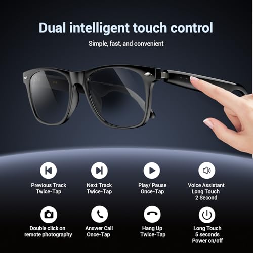 Blackview نظارات بلاكفيو الذكية، نظارات شمسية بولارية بلوتوث مع مكبر صوت، تحكم صوتي، حماية من الأشعة فوق البنفسجية، عدسات مضادة للضوء الأزرق - Image 5