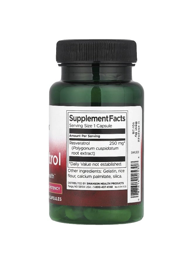 Swanson, Resveratrol, 250 mg, 30 Capsules (Packaging may vary) - Image 2