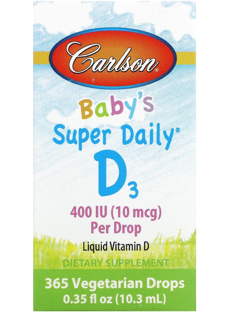 Baby's Super Daily D3, 10 mcg (400 IU), 0.35 fl oz (10.3 ml)