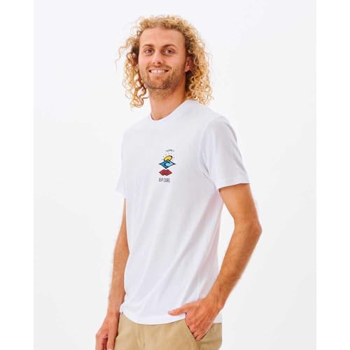 Rip Curl Men's Icon T-Shirt, White Search 251 - Image 3