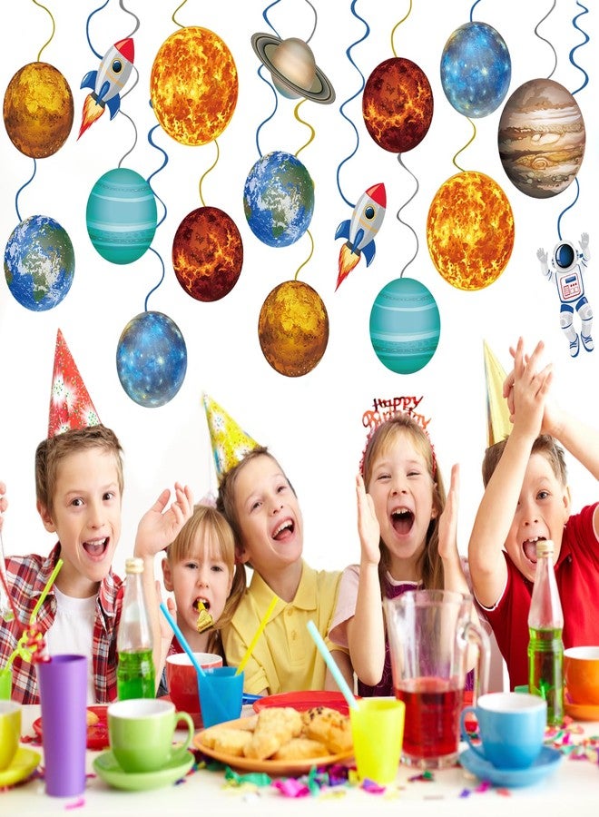 Runloon 40Pcs Solar System Hanging Swirl Decorations, Outer Space Party Ceiling Hanging Swirls Space Themed Party Swirls Streamers for Space Themed Birthday Baby Shower Party Decor Supplies - Image 3