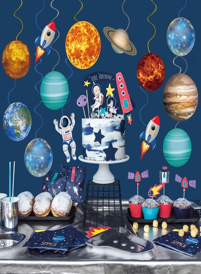 Runloon 40Pcs Solar System Hanging Swirl Decorations, Outer Space Party Ceiling Hanging Swirls Space Themed Party Swirls Streamers for Space Themed Birthday Baby Shower Party Decor Supplies - Image 4
