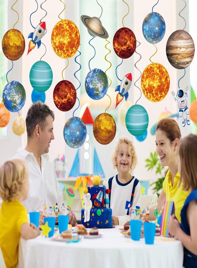 Runloon 40Pcs Solar System Hanging Swirl Decorations, Outer Space Party Ceiling Hanging Swirls Space Themed Party Swirls Streamers for Space Themed Birthday Baby Shower Party Decor Supplies - Image 2
