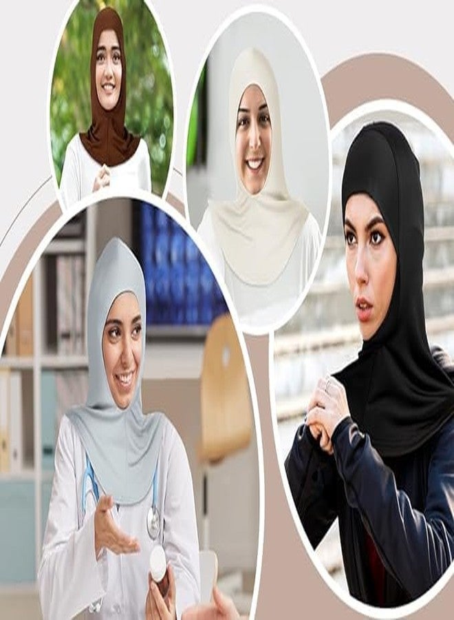 غطاء حجاب مودال قابل للتعديل من باروبكار، عمامة إسلامية مطاطية تغطي الرقبة بالكامل، شال داخلي، غطاء كامل للرقبة للفتيات والسيدات (بيج) - Image 5