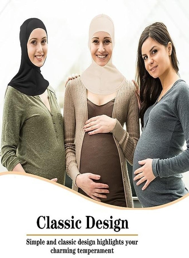 غطاء حجاب مودال قابل للتعديل من باروبكار، عمامة إسلامية مطاطية تغطي الرقبة بالكامل، شال داخلي، غطاء كامل للرقبة للفتيات والسيدات (بيج) - Image 4