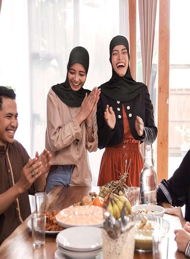 غطاء حجاب مودال قابل للتعديل من باروبكار، عمامة إسلامية مطاطية تغطي الرقبة بالكامل، شال داخلي، غطاء كامل للرقبة للفتيات والسيدات (بيج) - Image 3