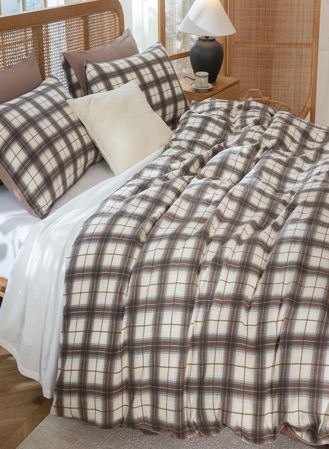 BUPIRD Queen Comforter Set Plaid 3 Pieces Soft Cute Plaid Bedding Comforter Lightweight Check Geometric Style Geometric Comforter Set for All Seasons 1 Comforter and 2 Pillowcases - Image 4