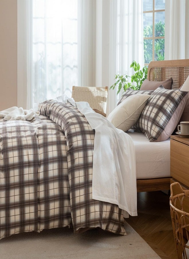 BUPIRD Queen Comforter Set Plaid 3 Pieces Soft Cute Plaid Bedding Comforter Lightweight Check Geometric Style Geometric Comforter Set for All Seasons 1 Comforter and 2 Pillowcases - Image 5