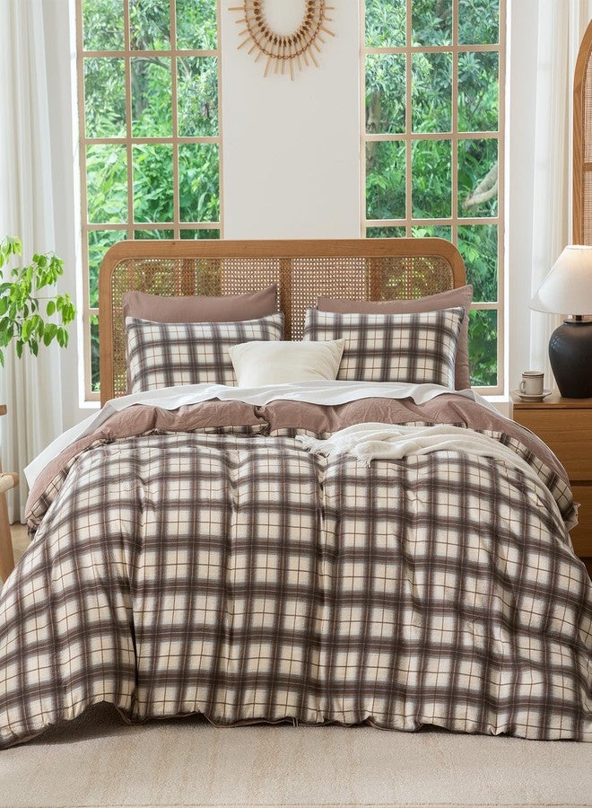 BUPIRD Queen Comforter Set Plaid 3 Pieces Soft Cute Plaid Bedding Comforter Lightweight Check Geometric Style Geometric Comforter Set for All Seasons 1 Comforter and 2 Pillowcases - Image 2
