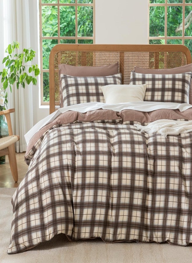 BUPIRD Queen Comforter Set Plaid 3 Pieces Soft Cute Plaid Bedding Comforter Lightweight Check Geometric Style Geometric Comforter Set for All Seasons 1 Comforter and 2 Pillowcases - Image 1