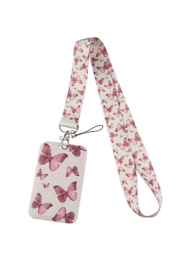 DMLSKY Utterfly Lanyard With Id Holder, Dmlsky Cute Lanyard For Id Badges Waterproof Nametag Card Holder Vertical - Image 1