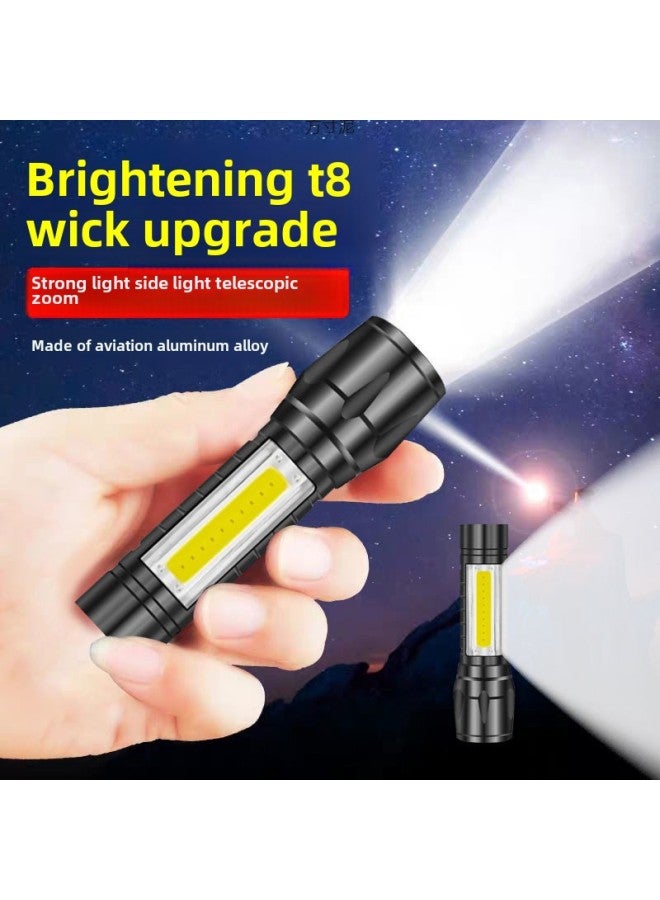 Flashlight Rechargeable Outdoor Super Bright Long-range Household Emergency Light Mini Student Supply Chain-Product Specifications:Rechargeable Model [ 9999k Super Capacity] Comes With A Headlight - 96% Of Users For Collection, Priority Delivery + Warranty + Cable  - Image 4