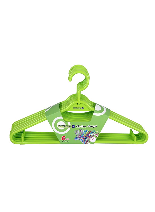 Royalford 6-Piece Cloth Hanger Green - Image 1