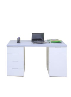 AFT Sleek 1-Piece Office Furniture Set. Spacious Desk with Storage  – Ideal for Productivity and Organized Workspaces. This modern 18mm MDF desk offers a spacious work surface perfect for multitasking, making it ideal for computer setups, writing tasks, or creative projects. White/Gray Tabletop (Arfan)  - Image 4