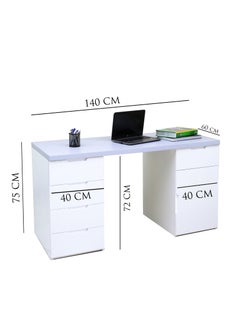 AFT Sleek 1-Piece Office Furniture Set. Spacious Desk with Storage  – Ideal for Productivity and Organized Workspaces. This modern 18mm MDF desk offers a spacious work surface perfect for multitasking, making it ideal for computer setups, writing tasks, or creative projects. White/Gray Tabletop (Arfan)  - Image 2