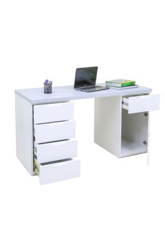 AFT Sleek 1-Piece Office Furniture Set. Spacious Desk with Storage  – Ideal for Productivity and Organized Workspaces. This modern 18mm MDF desk offers a spacious work surface perfect for multitasking, making it ideal for computer setups, writing tasks, or creative projects. White/Gray Tabletop (Arfan)  - Image 5