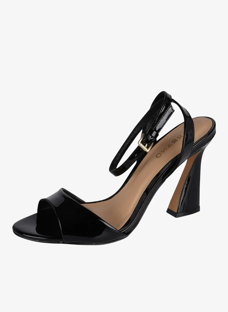 Carrano Black Carrano Ladies Lace Up Statement Heeled Leather Sandal 387001B Cab0302 for Women | Best Price UAE
