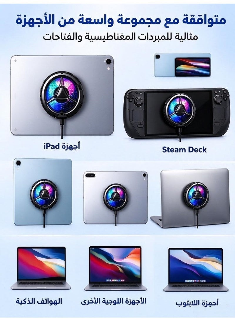 بلو هول لوحات الامتصاص المغناطيسي لبراد iPad، 5 قطع من ألواح الفولاذ الموصل الحراري الدائرية بحجم 3.55 بوصة مع تمسك قوي، متوافقة مع براد iPad المغناطيسي ومثبت مروحة Steam Deck - Image 5