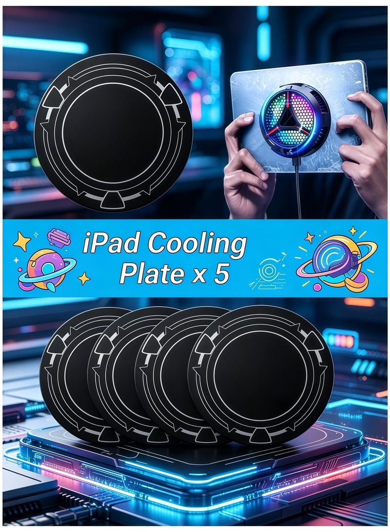 بلو هول لوحات الامتصاص المغناطيسي لبراد iPad، 5 قطع من ألواح الفولاذ الموصل الحراري الدائرية بحجم 3.55 بوصة مع تمسك قوي، متوافقة مع براد iPad المغناطيسي ومثبت مروحة Steam Deck - Image 2