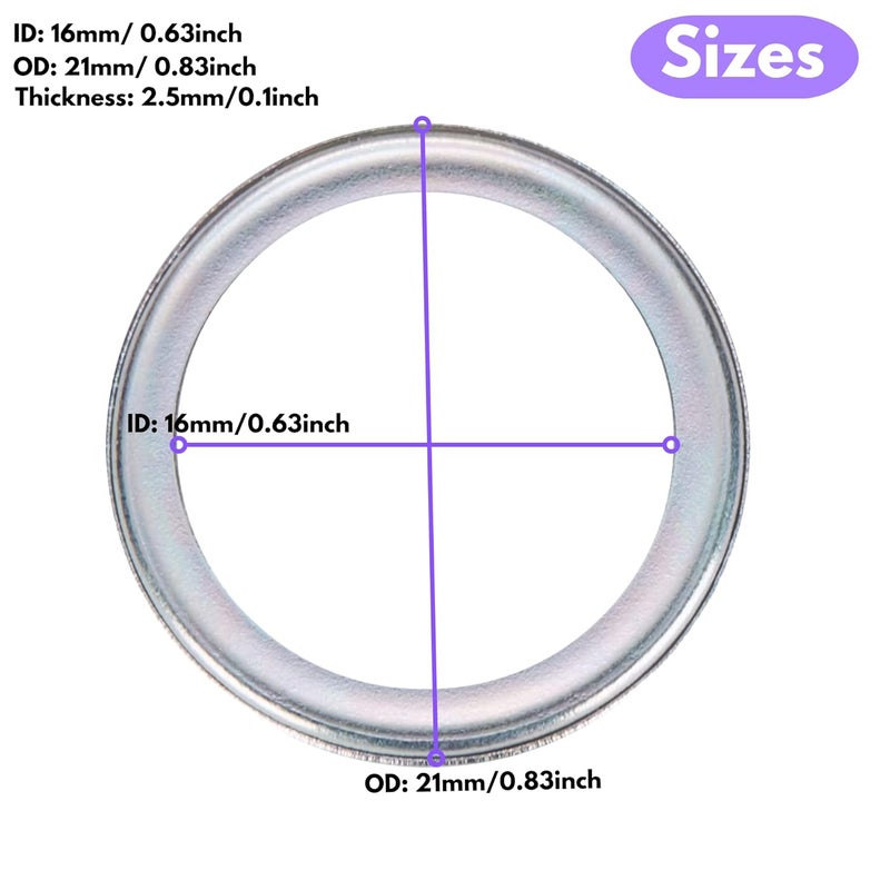 KOOPATZ 25PCS Oil Drain Plug Gasket Replacement for Subaru Ascent BRZ Crosstrek Forester Impreza Legacy Outback WRX Oil Crush Washers Seals 803916010 (M16-SUBARU) - Image 2