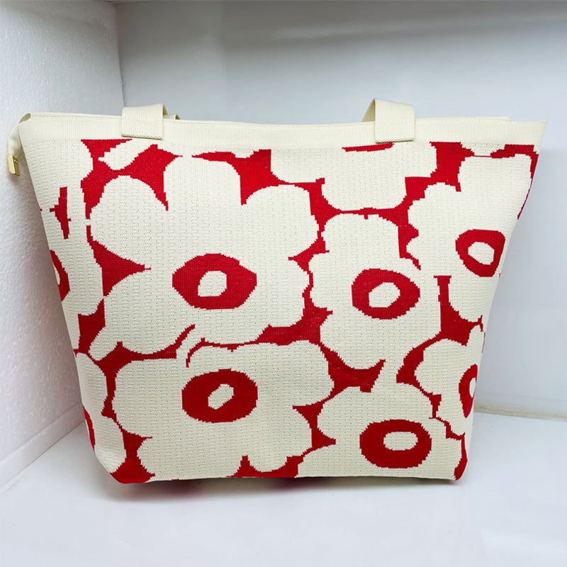 New Korean-Style Niche Design Knitted All-Match Shoulder Bag Daily Simple Commuting Portable Large Capacity Tote Bag - Image 2