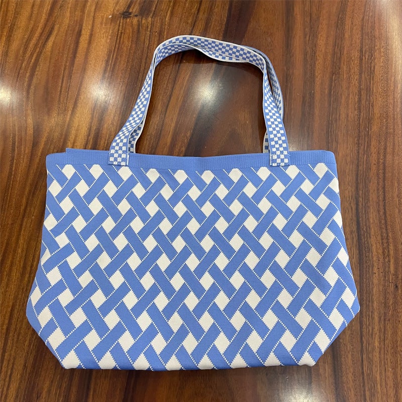 New Korean-Style Niche Design Knitted All-Match Shoulder Bag Daily Simple Commuting Portable Large Capacity Tote Bag - Image 3