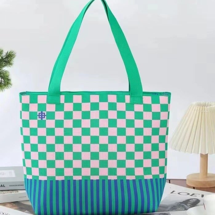 New Korean-Style Niche Design Knitted All-Match Shoulder Bag Daily Simple Commuting Portable Large Capacity Tote Bag - Image 4