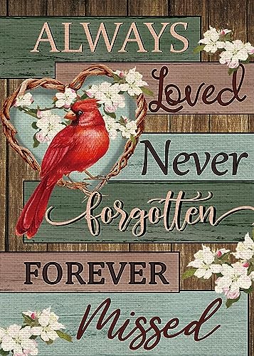 KINPLUB 5D Cardinal Diamond Painting Kits for Adults Beginners, Always Loved Never Forgotten Memorial Day Diamond Art Kits, DIY Full Round Drill Paint with Diamonds Dots, Home Wall Decor 12 x 16 Inch - Image 1