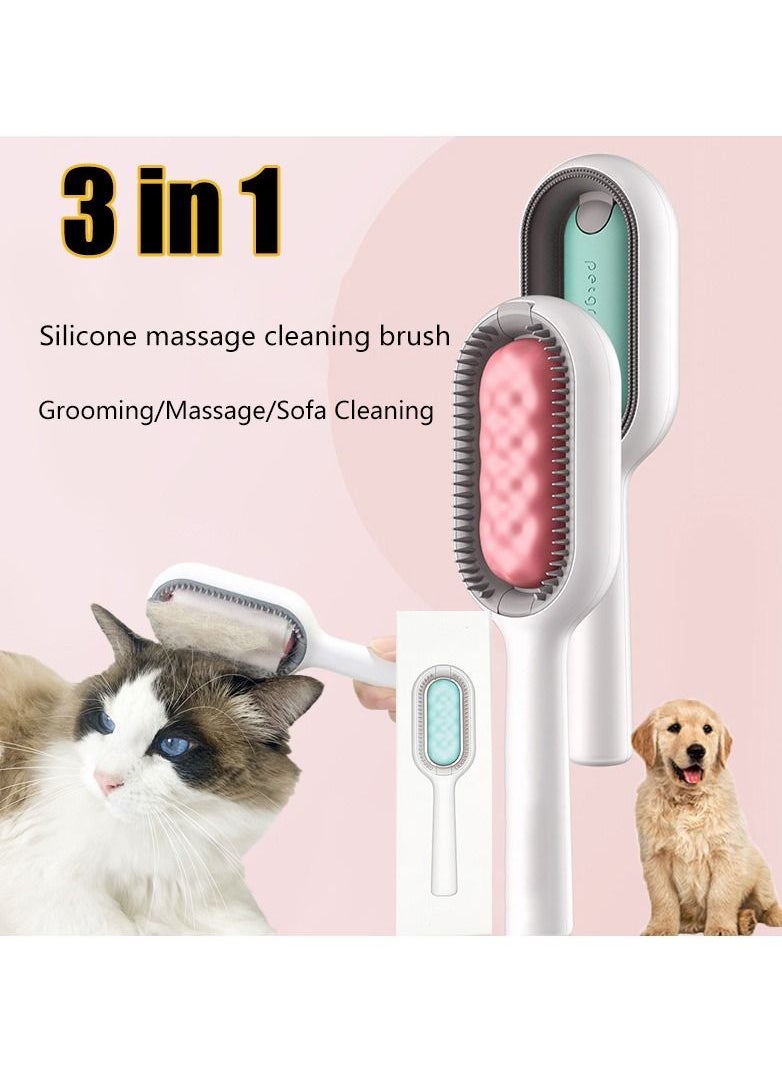 Generic Pet 3 in 1 Cleaning, Hair Removing, Massaging and lint remover comb- Pet Cat, Dog Grooming-Lint Remover, Clothes Fuzz Shaver, Travel Brush for Removing Pet Hair in Clothes (Assorted Color)  - Image 1