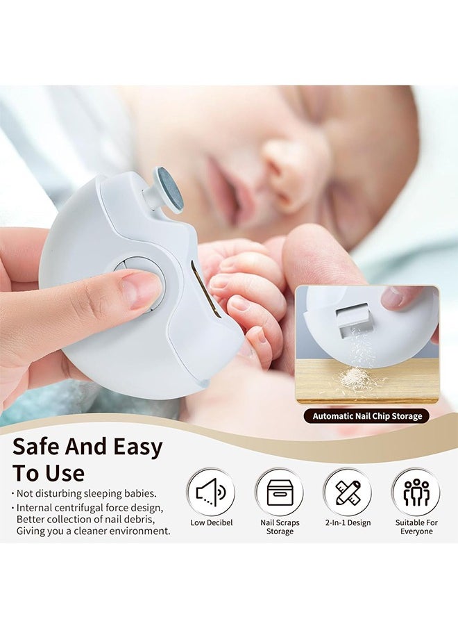 Super ZYouth 2-In-1 Electric Fingernail Polishing And Automatic Nail Clippers With 2 Speeds, Nail Scraps Storage, USB Rechargeable, White  - Image 5