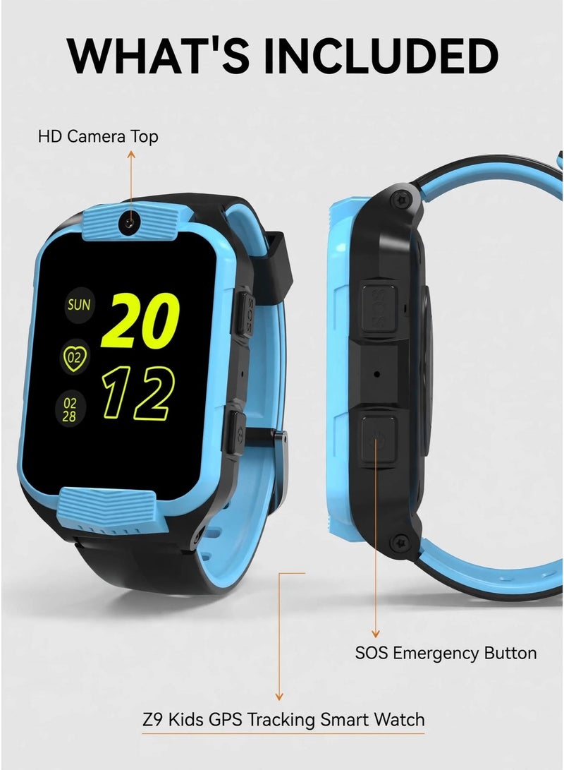 Nabi Z9 Kids Smart Watch with GPS Tracking, HD Touch Screen, SIM Card Support, Voice Calls, Real-Time Location Tracking, Waterproof Design, Multi-Colour Watch for Boys & Girls - Image 2
