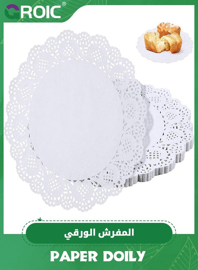 GROIC Paper Doily, Paper Doilies for Food, Disposable Lace Paper Doilies for Tables, Round Paper Placemats Bulk for Cakes Desserts Crafts(150 Pieces White 9.5 Inches) - Image 1