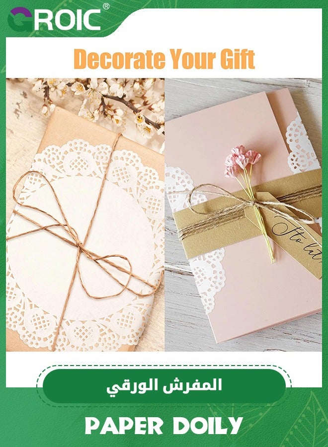 GROIC Paper Doily, Paper Doilies for Food, Disposable Lace Paper Doilies for Tables, Round Paper Placemats Bulk for Cakes Desserts Crafts(150 Pieces White 9.5 Inches) - Image 3