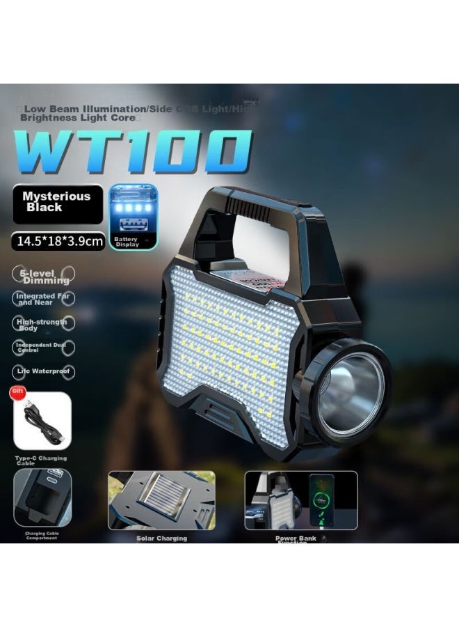 Warsun Warsun Rhinoceros Flashlight, High-intensity, Rechargeable, Ultra-bright, Solar-powered, Long-range, Emergency Lighting, Patrol, Handheld Searchlight - Image 3