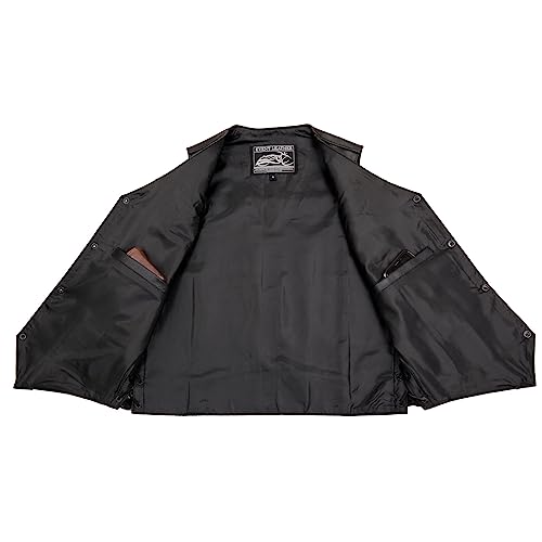EVENT LEATHER EL5315 Black Motorcycle Leather Vest for Men w/Side Lace- Riding Club Adult Motorcycle Vests - 6X-Large - Image 5